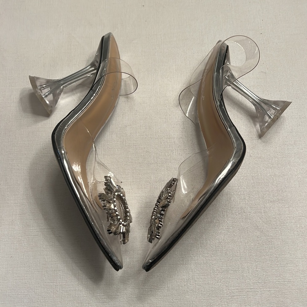 JOJO FOX CLEAR CRYSTAL HEELS - Picture 4 of 8